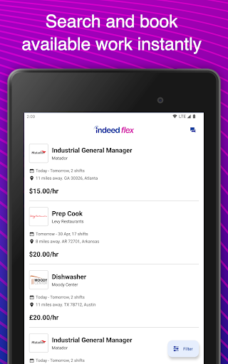 Screenshot of Indeed Flex
