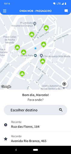 Android application Onda Mob - Passageiro screenshort