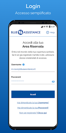 Android application Blue Assistance screenshort