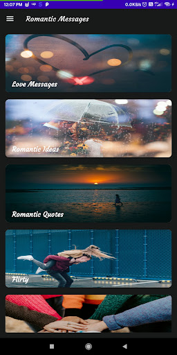 Android application Romance Messages screenshort
