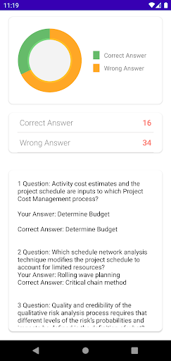 PMP Exam Practice Questions Screen 3