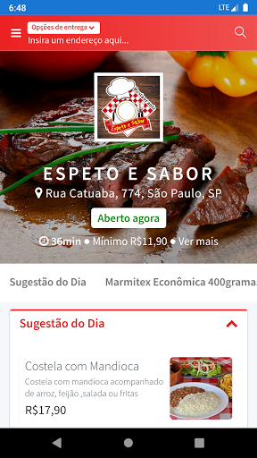 Android application Espeto e Sabor screenshort
