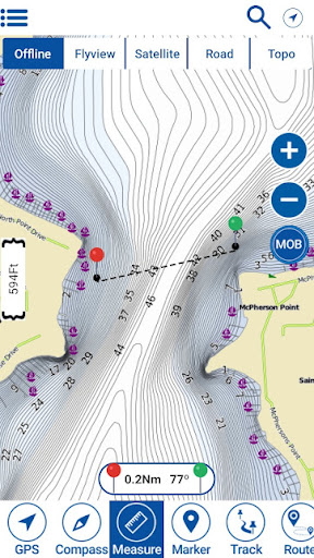 Android application Conesus Lake Offline GPS Chart screenshort