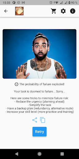 Android application Murphy's Law Calculator screenshort