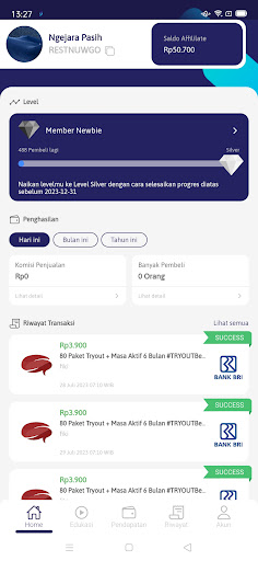 Android application JadiAffiliate screenshort