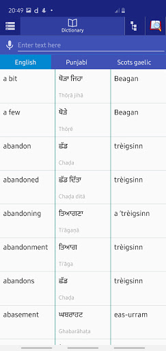 Punjabi Scots Gaelic Dictionar