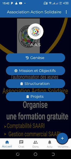 Android application Association Action Solidaire screenshort