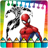 Coloring page for the amazing spider hero icon