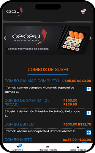 Android application Ceceu Culinária Oriental screenshort