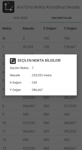 Ara-Orta Nokta Koordinat Hesab Screen 3
