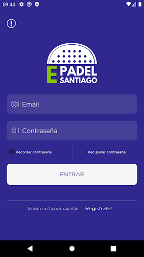 Android application Espacio Padel Chile screenshort
