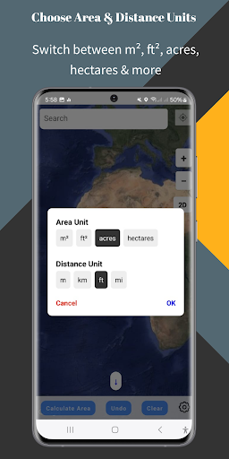 Land and distance Measure – Map