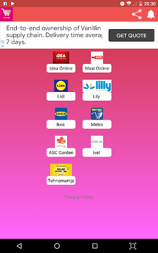 Android application Online SHOP RS screenshort