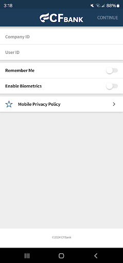 Android application CFBank Business screenshort