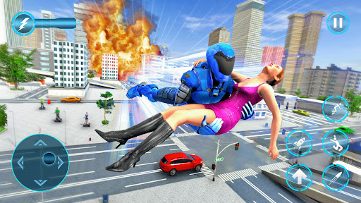 Flying Police Robot Hero Superhero Rescue Mission