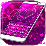 Neon Purple Hearts Keyboard icon