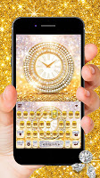 screenshot of Gold Glitter Clock Keyboard Th