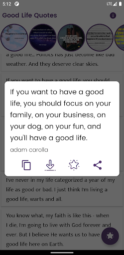 Good Life Quotes and Sayings Screen 2