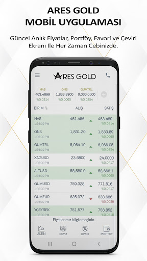 Android application Ares Gold screenshort