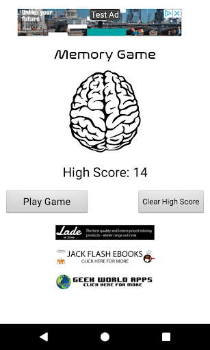 Android application Memory Game screenshort