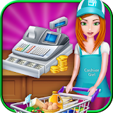 Supermarket Cash Register Girl icon