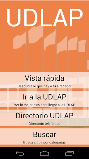 Android application Explore UDLAP screenshort