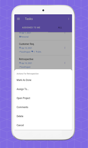 toroList Screen 2