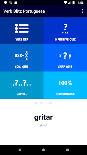 Android application Portuguese Verb Blitz Pro screenshort