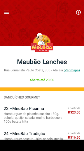 Android application MeuBão Lanches screenshort