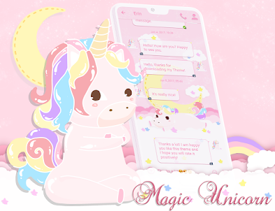 SMS Theme Unicorn Pink message