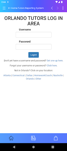 Android application In-Home Tutors screenshort