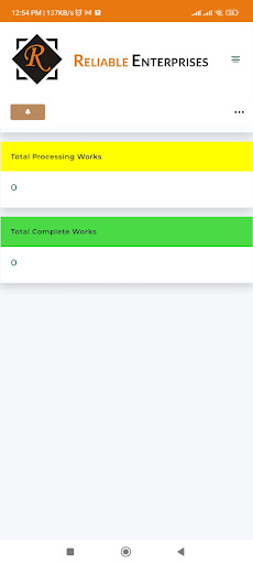 Android application Reliable Enterprises CRM screenshort