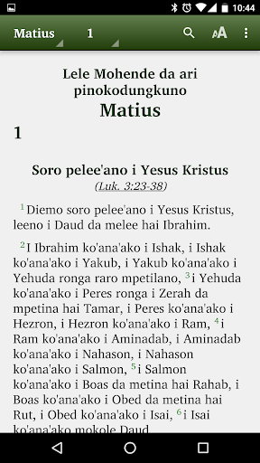 Android application Alkitab Moronene screenshort