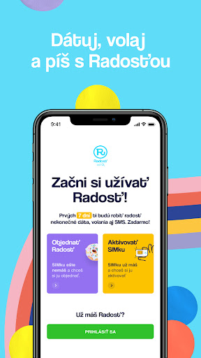 Android application Radosť screenshort