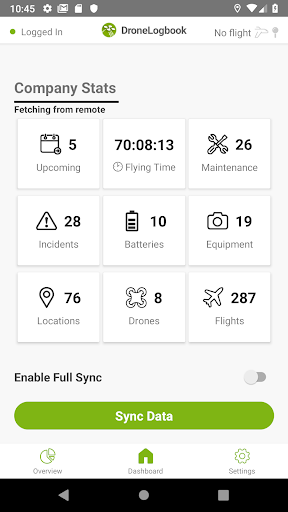 DroneLogbook Companion. Screen 2