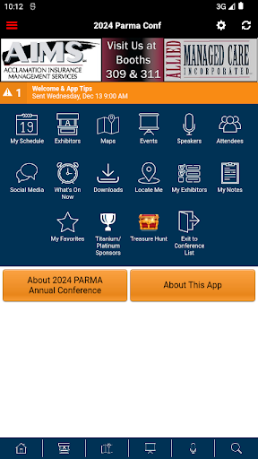 PARMA Conferences Screen 2