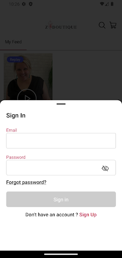 Android application Z Boutique screenshort