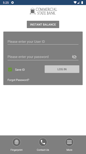 Commercial State Bank Mobile Screen 2