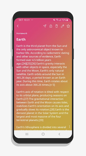 Screenshot of GradientNote Notepad Notes