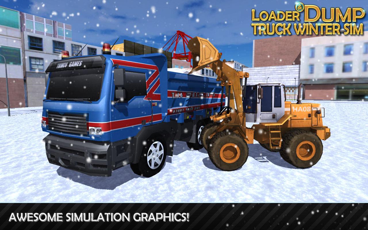 Android application Loader & Dump Truck Winter SIM screenshort