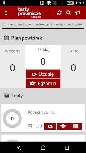 Android application Testy Prawnicze C.H.Beck screenshort