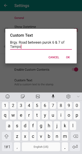 GeoTag Stamp Screen 2