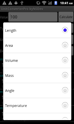 UnitConverterPro byNSDev Screen 2