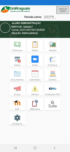 Android application UniAraguaia screenshort