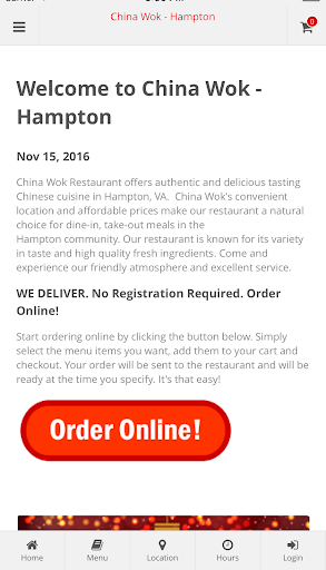 Android application China Wok - Hampton screenshort