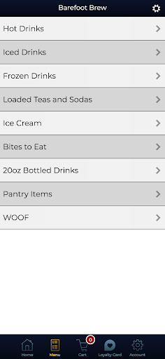 Barefoot Brew Screen 2