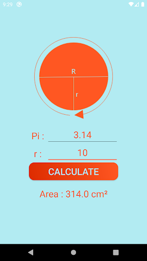 Circle Calculator Pi (Radius) Screen 3