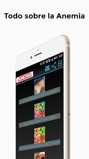 Android application Recetas combatir la anemia screenshort