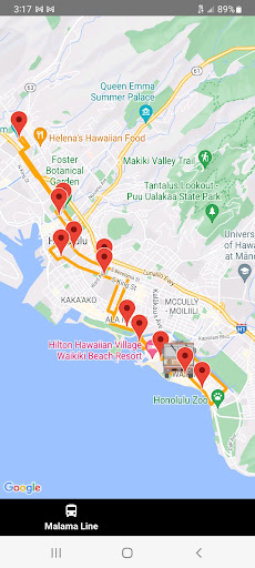 Android application Waikiki Trolley screenshort