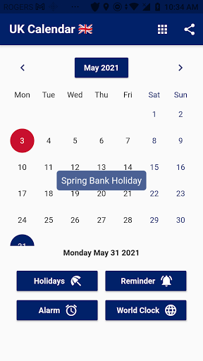 Android application United Kingdom Calendar 2024 screenshort